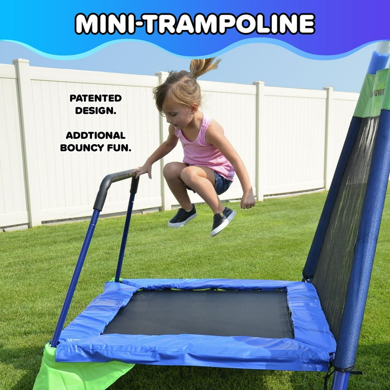 Sportspower Mountain View Metal Swing Set with Glide Ride, Saucer