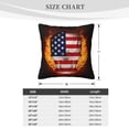 thumbnail image 4 of ZICANCN American Flag Flame Skull Throw Pillow Covers, Bed Couch Sofa Knit Decorative Pillow Covers for Living Room Farmhouse, 26"x26", 4 of 8