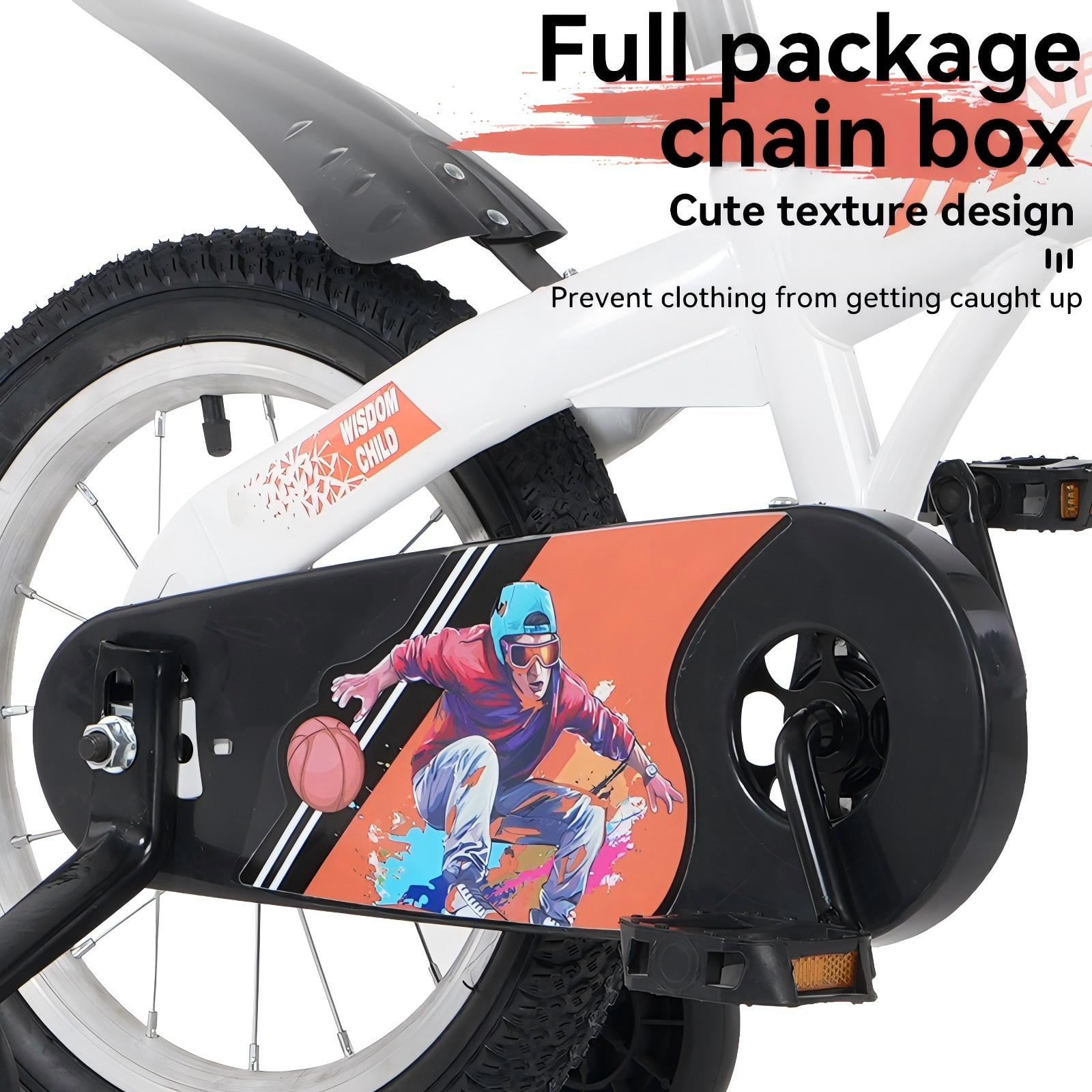 18 Inch Bicycle with Training Wheels and Kickstand, Adjustable Seat, Multi-Color Options