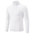 thumbnail image 2 of WAENQINLA Solid Color Basic Sweaters for Men Winter Warm Cowl Neck Pullovers Long Sleeve Slim Fit Knitwear Tops White XL, 2 of 4
