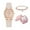 Beige 7N2, variant on Women's Bracelet Watch, Quartz Wristwatch Gift Set, Fashion Leather Strap Watch for Casual Outdoor Occasion