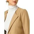 thumbnail image 6 of INSPIRE CHIC Women's Half Lapel Long Sleeves One Button Winter Mid-Length Overcoat XL Khaki, 6 of 8