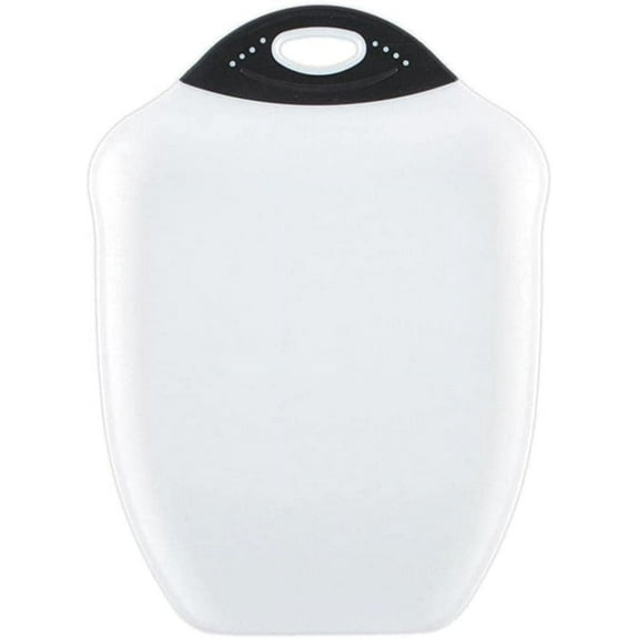 Dexas Chop & Scoop Cutting Board, 9.5 by 13 inches, White with Black Handle