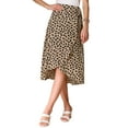 thumbnail image 4 of INSPIRE CHIC Women's Printed Skirt Tie Front Split Floral Wrap Midi Skirts S Khaki, 4 of 5