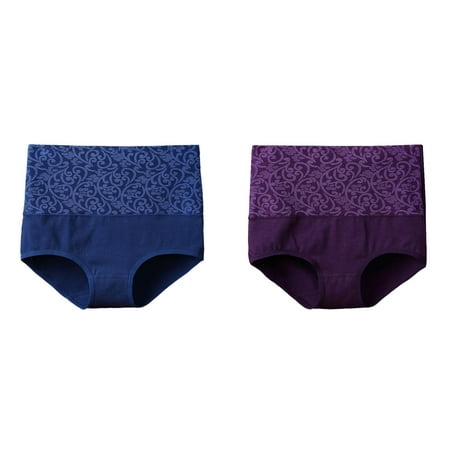 (2-Pack) Kcodviy Women s Solid Color Underwear Womens Underwear Bikini Lace High Waisted Underwear Ladies Workout Underwear Briefs for Women Pack Cotton Panties for Women Thong Plus Size