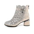 thumbnail image 1 of Botas de tobillo de tacón grueso de moda para mujer Sandalias de malla Botas huecas, 1 of 5