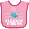 thumbnail image 3 of Inktastic My Godmother Loves Me Boys or Girls Baby Bib, 3 of 4