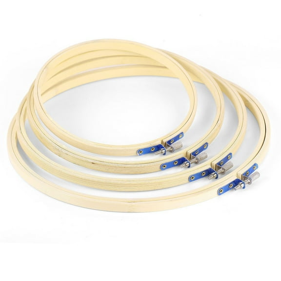 OUNONA 4-Piece Embroidery Hoop Frame Set with Holder for Commercial and Machine Use