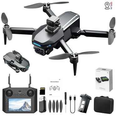 Loyerfyivos GPS Drone With Screen Remote Control Brushless Motor And Cool Lights Drones 5G RC Quadcopter Altitude Hold Obstacle Avoidance For Kids Adults
