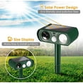 Solar Ultrasonic Deer & Animal Repellent; Motion Activated LED; Keeps