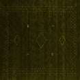 thumbnail image 1 of Ahgly Company Machine Washable Indoor Square Abstract Yellow Contemporary Area Rugs, 7' Square, 1 of 4