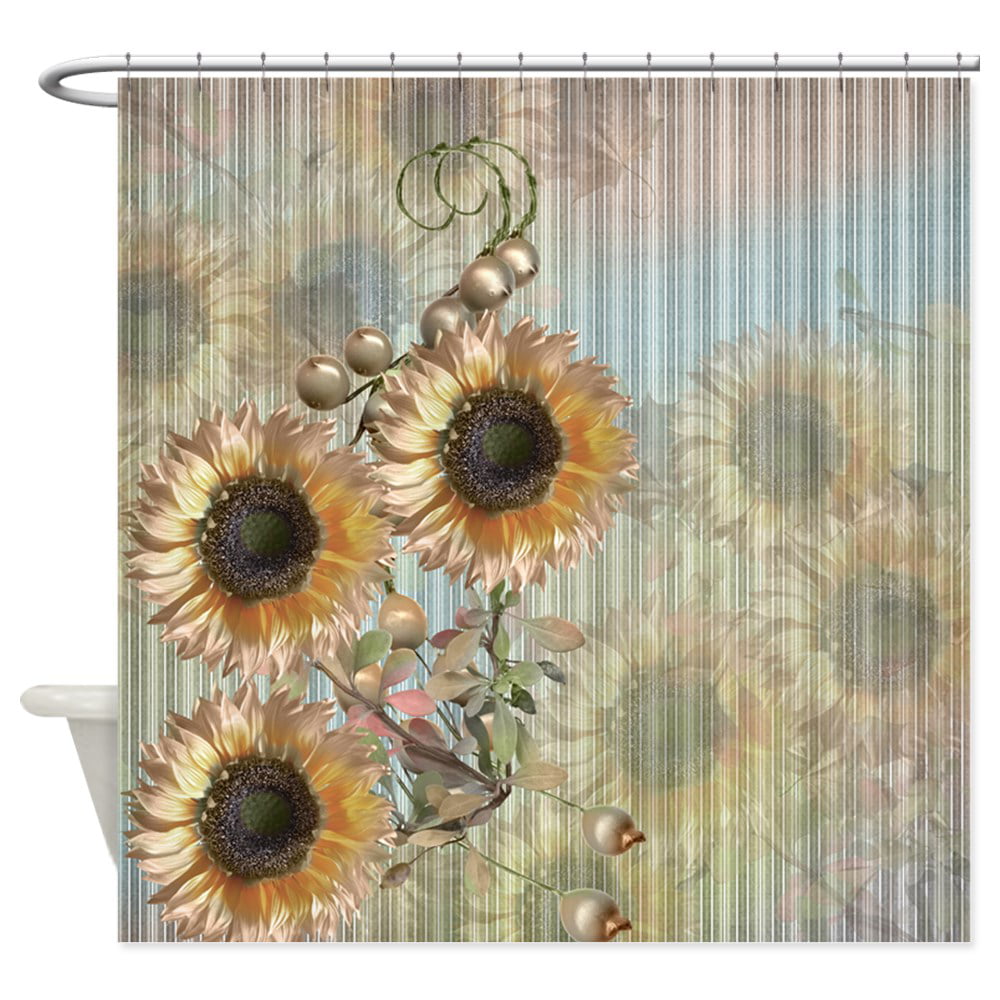 CafePress Rustic Sunflowers Shower Curtain 81029674 