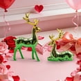 thumbnail image 6 of 2Pcs Elk Deer Statue Reindeer Figurines Resin Sculpture Living Room Home Decoration Nordic Tabletop Ornaments (Pink Gold Gradient 2 pcs), 6 of 6