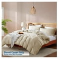 thumbnail image 2 of Beige Cream California King Duvet Cover Sets - Soft Double Brushed Cal King Duvet Cover, 3 Piece, with Button Closure, 1 Duvet Cover 104x98 inches and 2 Pillow Shams, 2 of 9