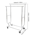 thumbnail image 4 of 500lbs Commercial Grade Heavy Duty Garment Rack with Shelves Adjustable Clothing Racks on Wheels Rolling Clothes Rack for Hanging Clothes Portable Chrome Finish, 4 of 7