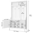 thumbnail image 7 of Uforic Farmhouse Hall Tree, 4-in-1 Coat Rack with Storage Bench, White Shoe Cabinet for Hallway, Living Room, 7 of 7