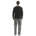 thumbnail image 3 of LANBAOSI Men Fleece Plaid Pajamas Set Comfy Sleepwear 2-piece Size L, 3 of 7