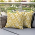 thumbnail image 2 of 2 Pack Outdoor Waterproof Throw Pillow Covers,Yellow Bohemian Geometric Texture Decorative Square Patio Pillowcases for Chair Couch Sofa 16x16in, 2 of 9