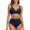 Navy, variant on Women's Solid Color Bikini Set, Two Piece Bathing Suit with Removable Padding, No Underwire Swimwear,Sky Blue XL