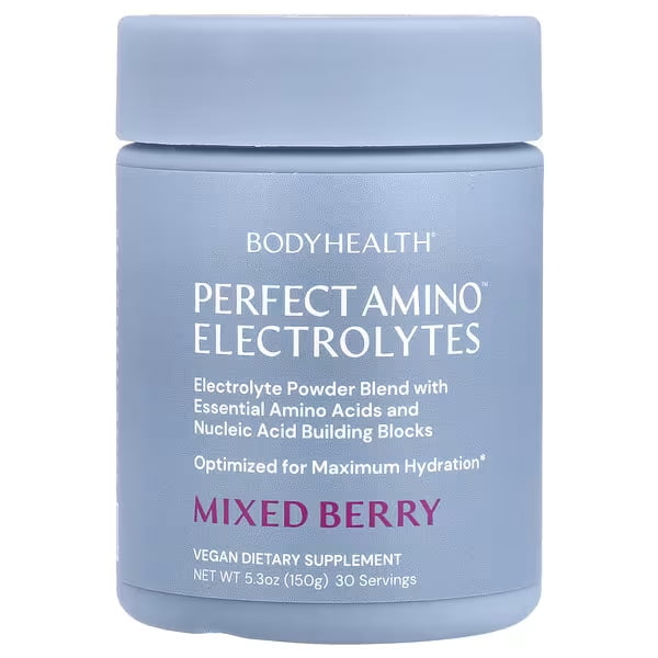 BodyHealth , Perfect AminoTM Électrolytes, Petits Fruits Mélangés, 5.3 oz (150 g)