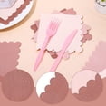 thumbnail image 3 of Whaline 200 Pack Dusty Pink Cocktail Napkins Boho Gradient Color Paper Napkins with Scalloped Edges Thick Disposable Luncheon Napkins for Girls Baby Shower Table Decoration Party Supplies, 5 x 5 Inch, 3 of 7
