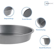 Mainstays 9 x 9 Round Nonstick Steel Cake Pan, Dark Gray