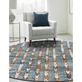 thumbnail image 5 of Unique Loom Aramis Collection Area Rug - Aras (10' Round Blue/Beige), 5 of 9