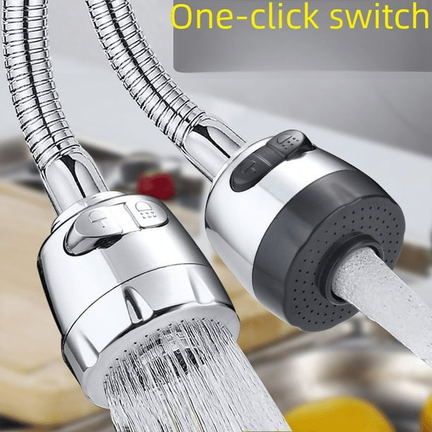 Grifo universal con boquilla de filtro multifuncional y cabezal extendido a prueba de salpicaduras con ajuste de engranajes múltiples para cocina y hogar