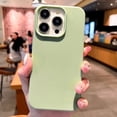 thumbnail image 1 of Fashion Candy Colors Soft Phone Case for IPhone 11 12 14 13 15 Pro Max 14Plus Camera Bumper Shock Protection Matte Cover Coque green For iPhone 13 Pro, 1 of 6