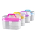 thumbnail image 4 of FRCOLOR Transparent Hard Plastic Case for Sewing Supplies Organizer with Snap Buckle and Rotatable Handle, 4 of 8