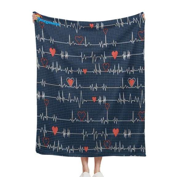 Dragonees Calling All Nurses Heartbeat Customized flannel Blanket Soft and Warm Winter Throw Ultra-Soft Lightweight Plush Bed Couch Living Room 50"X40"