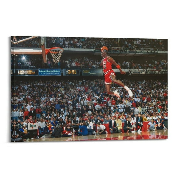 Michael-jordan Dunking Poster Anime Star Music Picture Wall Art Painting Canvas Posters Artworks Gift Room Aesthetic