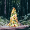 thumbnail image 5 of Honeii Sunflower Cornflower Poppy Print Poncho Cape, Cloak Coat, Snuggly Hooded Wearable Blanket, Hooded Cape For Teenagers,Halloween Costumes-Large, 5 of 7