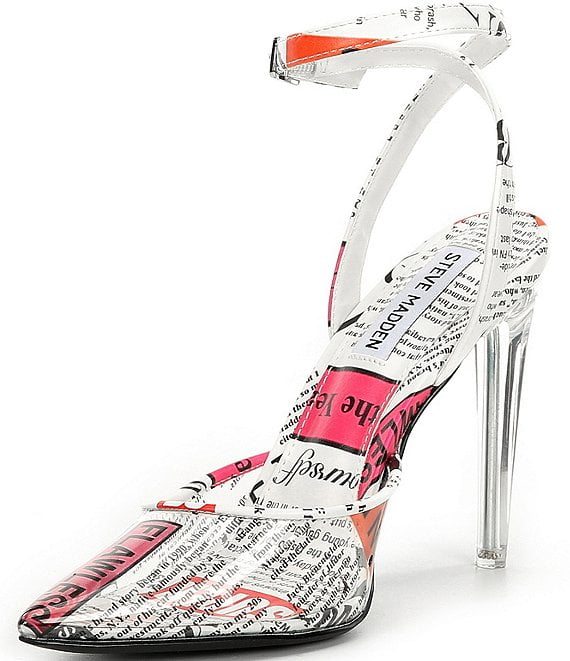 Print Pointed Toe Clear Two-Piece Pumps 