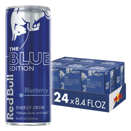(24 Cans) Red Bull Energy Drink, Blueberry, 8.4 Fl Oz, Blue Edition (6 Packs of (Best Flavored Red Bull)