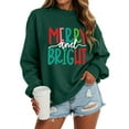 thumbnail image 6 of zaveiop Christmas Sweatshirts for Women Merry and Bright Sweatshirt Vintage Crewneck Long Sleeve Pullover Tops (Green, S), 6 of 6