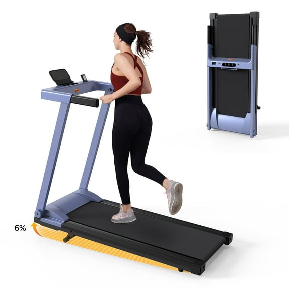 SSPHPPLIE Folding Treadmill with 6% Incline for Home,300 LBS Capacity, 3 HP,0.6-7.5MPH,Easy Assembly for Small Space