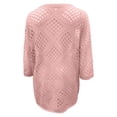 thumbnail image 5 of SOOMLON Cover up Tops for Women Plus Size V Neck 3/4 Sleeve Tops Crochet Coverup Vintage Summer Beach Vacation Clothes, 5 of 5