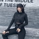thumbnail image 5 of Gothic Punk Mujeres Mangas Largas Crop Top Con Capucha Pullover Camiseta Negro S Colcomx Top corto con capucha para mujer, 5 of 8