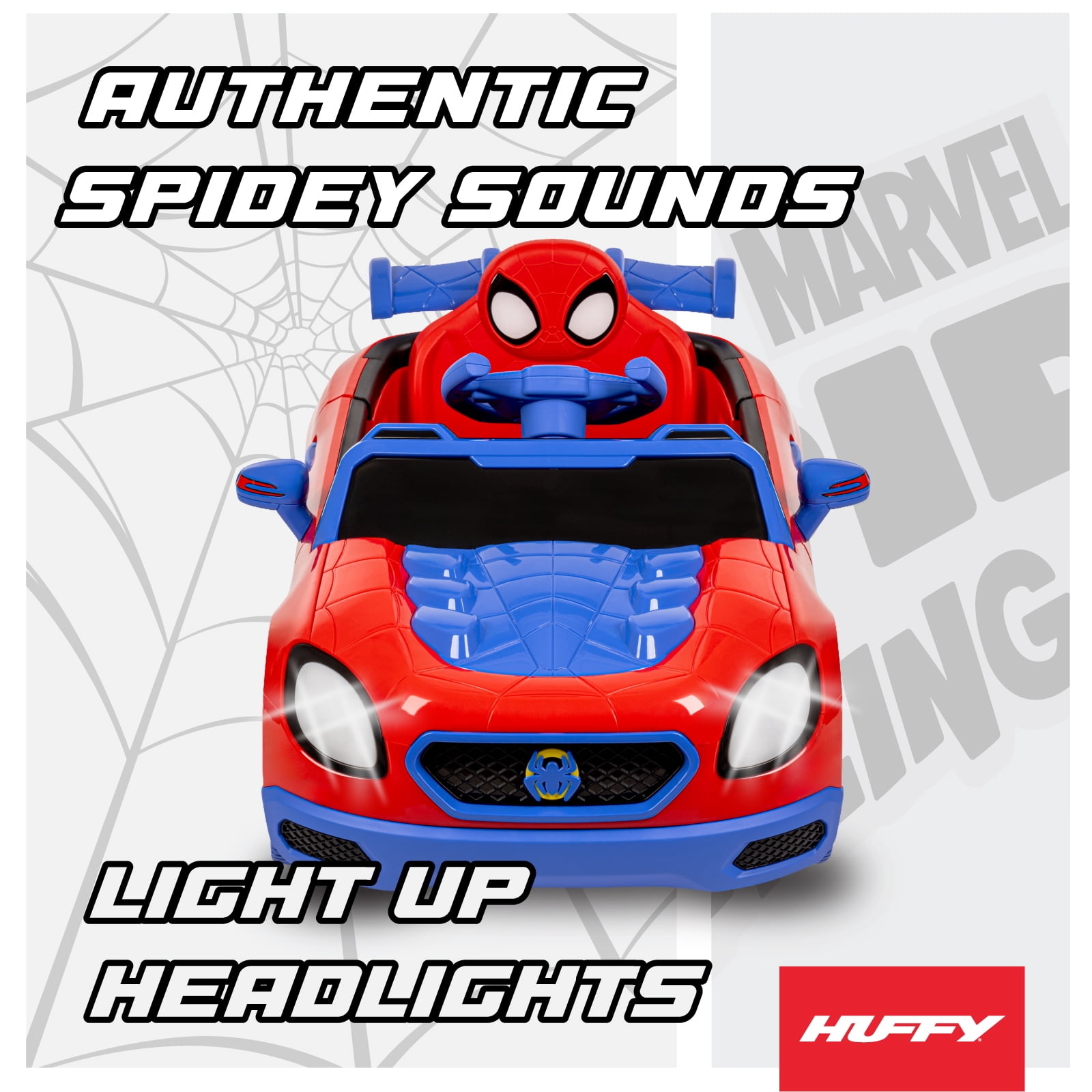 Huffy 12V Spider-Man Spidey and His Amazing Friends Ride-On Car with Remote Control, Ages 3-5, Red
