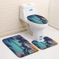 thumbnail image 1 of ABPHQTO Palmeras de Hawaii al atardecer Juego de alfombras de baño de 3 piezas Alfombra de baño Alfombra de contorno y tapa de inodoro, 1 of 2