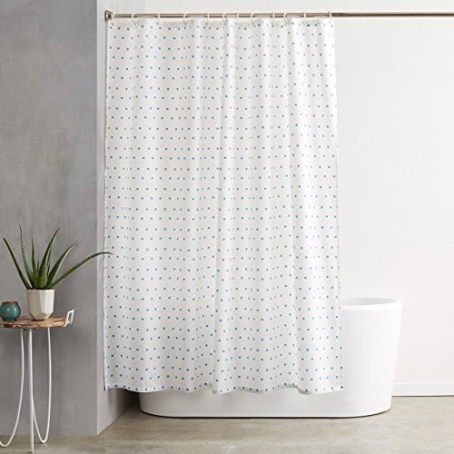 Basics Mold And Mildew Resistant Shower Curtain With Hooks 72 Inch Blue Squares Com Basics Mold And Mildew Resistant Shower, Mildew Resistant Shower Curtain