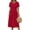 1 Wine Red, variant on Summer Short Sleeve Midi Dresses for Women Casual Floral T Shirt Dresses Flowy Beach Sundress with Pockets