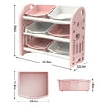thumbnail image 2 of Leavader Kids Toys Organiser 6 Shelves-3 Tiers Plastic 12.6"W x 11.8"D x 3.9"H Storage Shelf and Bins, 2 of 9