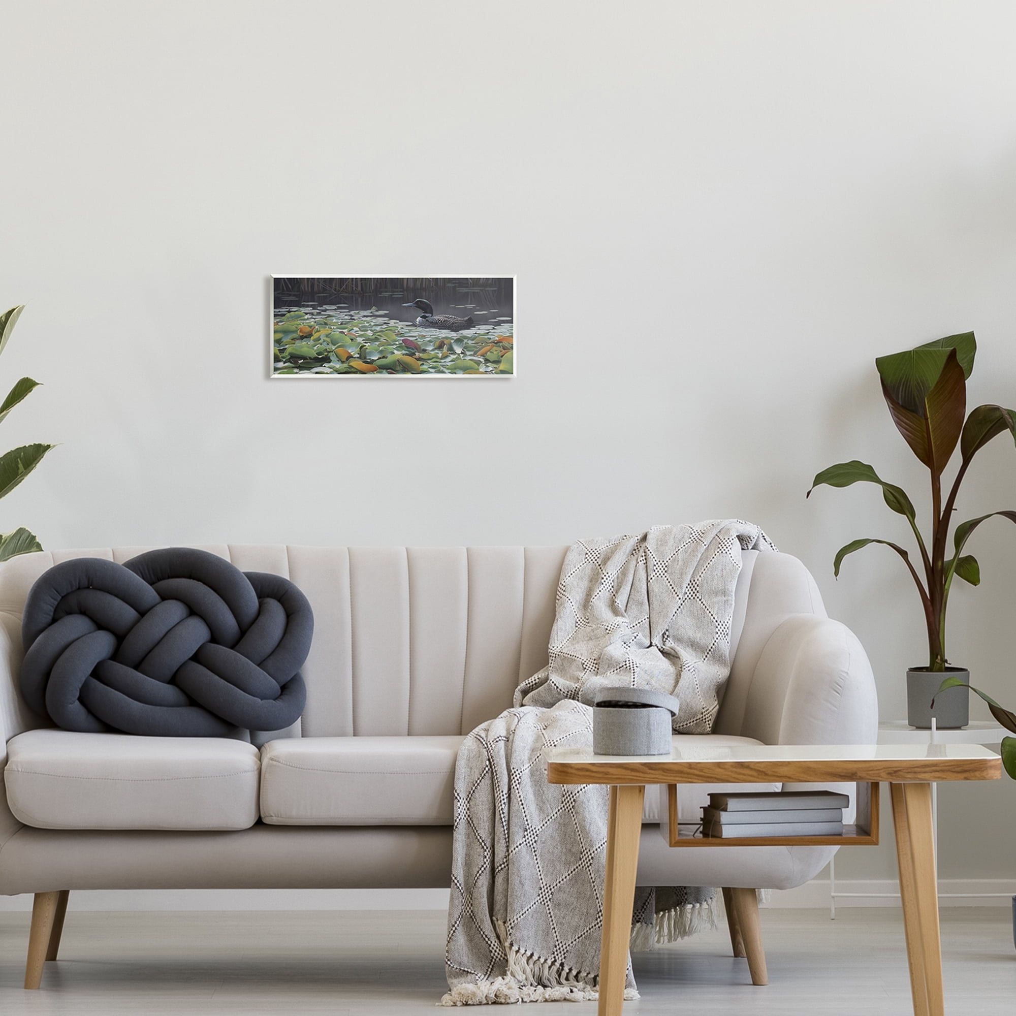 Stupell Industries Duck Among Pond Lilies Animals & Insects Painting Unframed Art Print Wall Art, 17 x 7