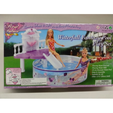 Dollhouse Pool - Waterfall Fantasy Pool Play Set / Swing Pool for 11.5