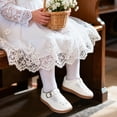 thumbnail image 3 of STQ School Shoes for Girls Toddler Mary Jane Comfortable Dress Shoe Cute Non-Slip Ballet Flats for Church Wedding Part Lightweight Wide Toe Box Footwear White Toddler 5, 3 of 9
