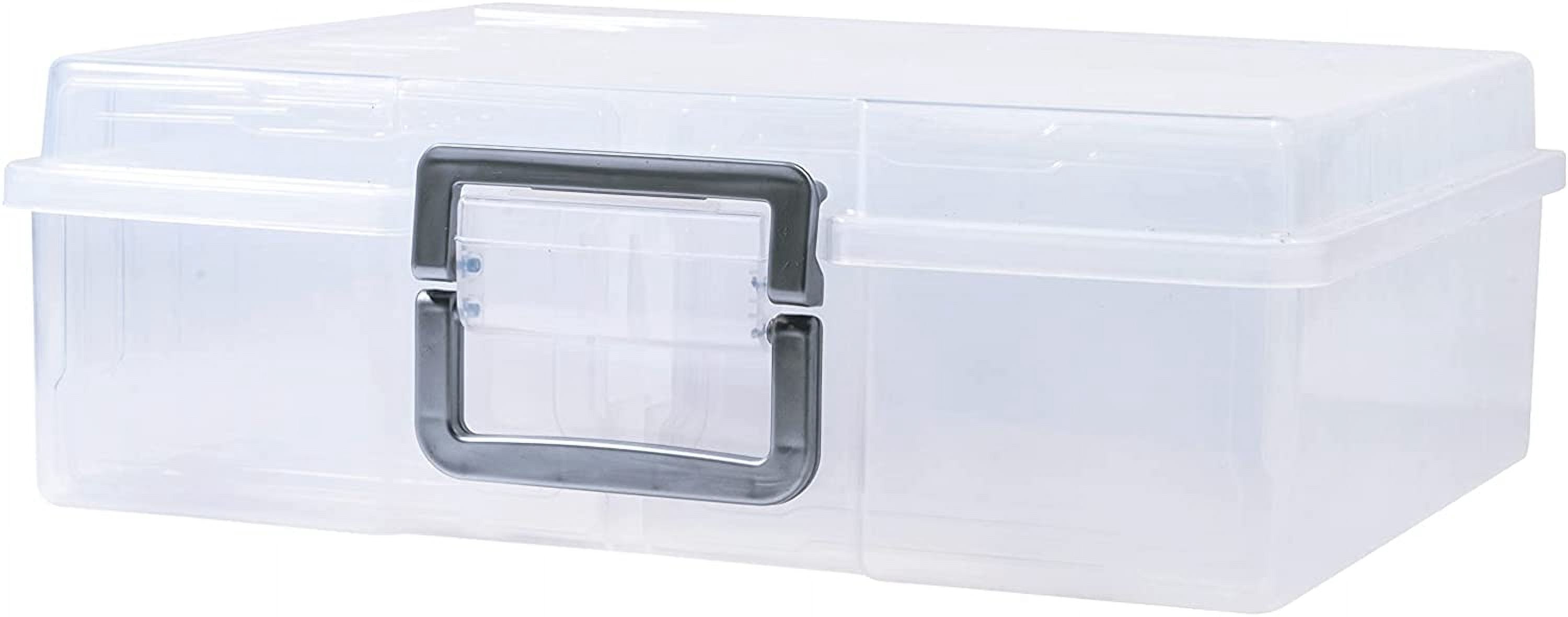 Portable Photo Organizers & Storage Containers, Transparent 4" x 6" Picture Organizers with Handle, 16 Inner Photo Cases, Photo Storage Box