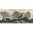 thumbnail image 2 of Dundee Deco Peel and Stick Self Adhesive Wallpaper Border - Nature Brown, Cream, Blue Deer, Bear, 15 ft x 7 in, 2 of 6
