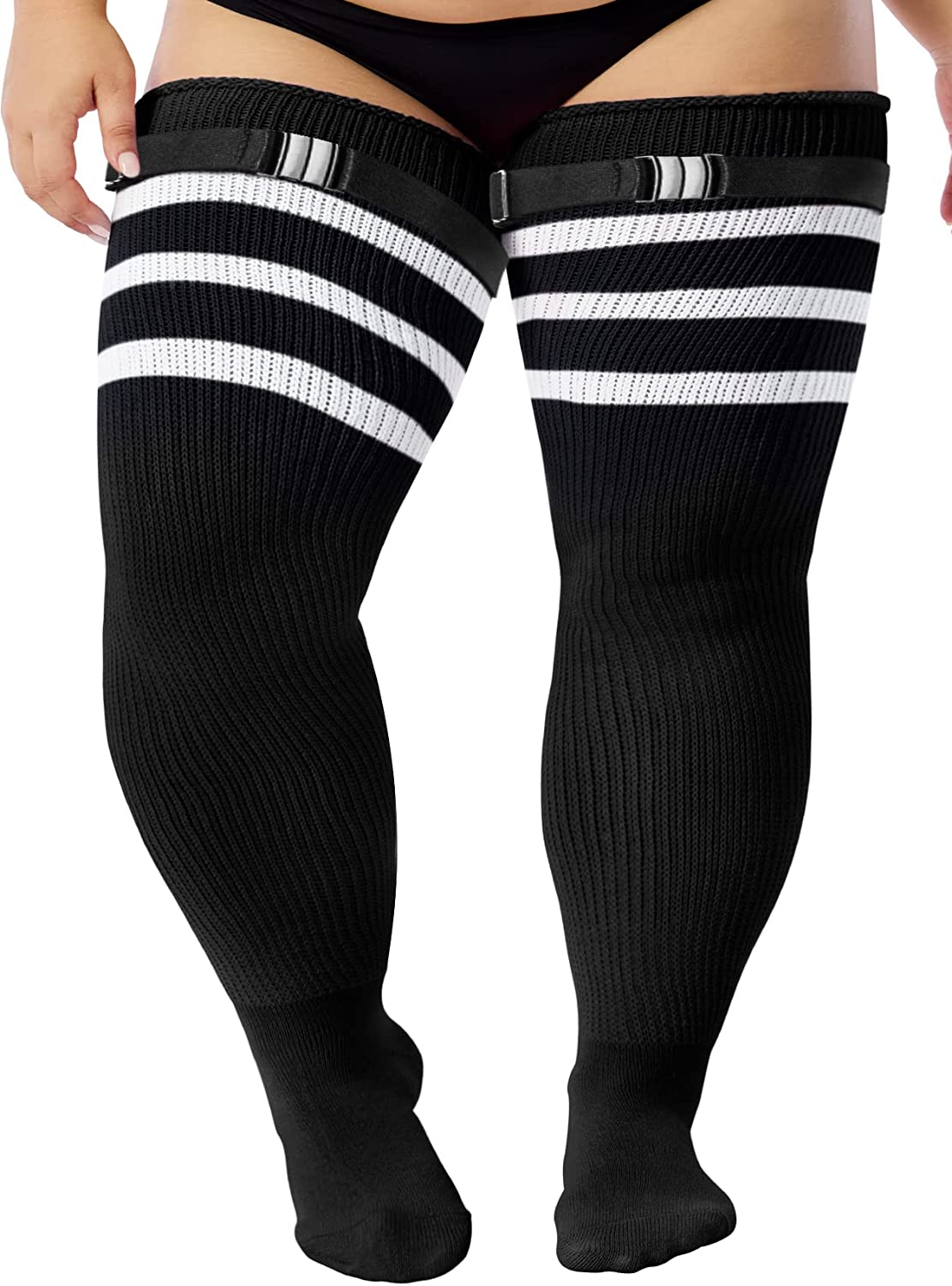 Plus Size Thigh High Socks for Thick Highs Extra Long Leg Warmers Knit Over The Knee High Socks